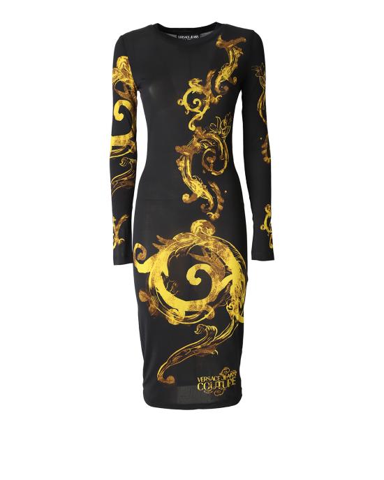  베르사체 미디 원피스 76HAO9P8 71DP938 G89 NERO MULTI