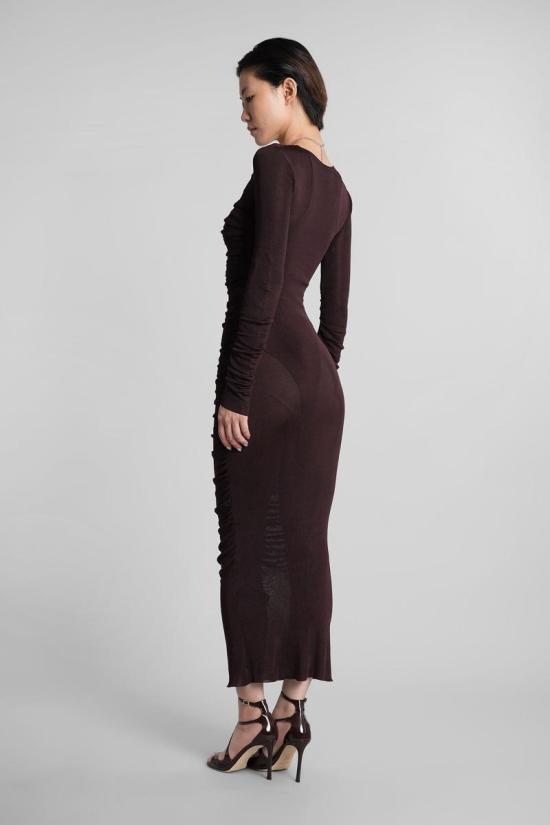 25FW 셀프 포트레이트 롱 원피스 422947 PF25 098M BROWN - SELF PORTRAIT