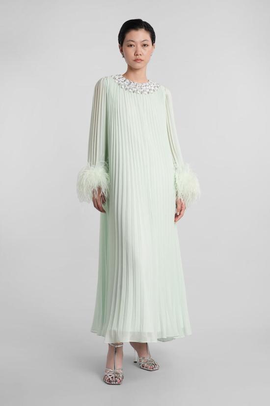 25FW 셀프 포트레이트 롱 원피스 422949 PF25 108M GREEN