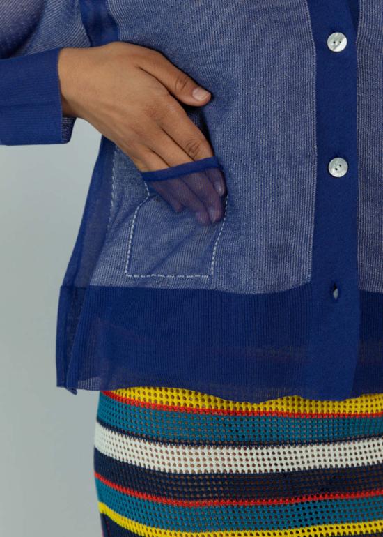  안티파스티 가디건 안티파스트 코튼 블렌드 카디건 블루 - ANTIPAST