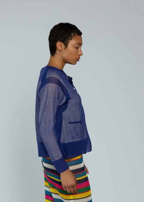  안티파스티 가디건 안티파스트 코튼 블렌드 카디건 블루 - ANTIPAST