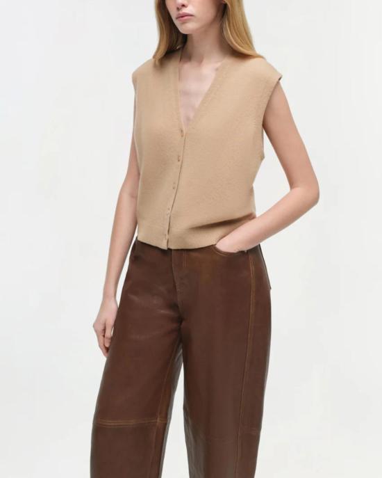  조나단 심카이 베스트 Jonathan Simkhai Rozzi 조끼 회갈색 - JONATHAN SIMKHAI