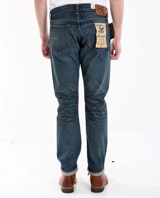  더블알엘 데님 팬츠 RRL 슬림핏 셀비지 진 크레스트 - RRL