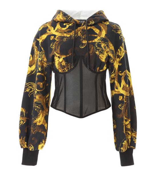  베르사체 후드 티셔츠 76HAI3A1 76DP301 G89 NERO MULTI