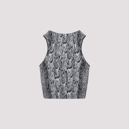 25FW 월포드 민소매 티셔츠 57205 8222 WHITE BLACK - WOLFORD