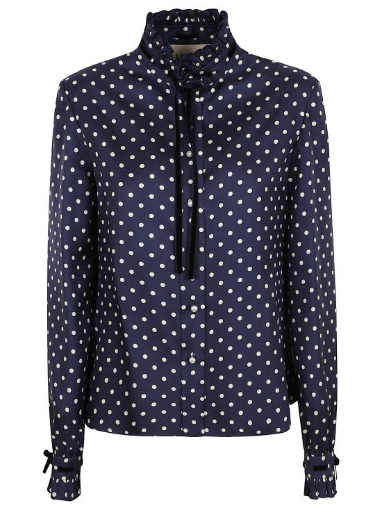 25FW 발렌티노 가라바니 블라우스 BAB7U7 9ML 0W6 NAVY BETULLA