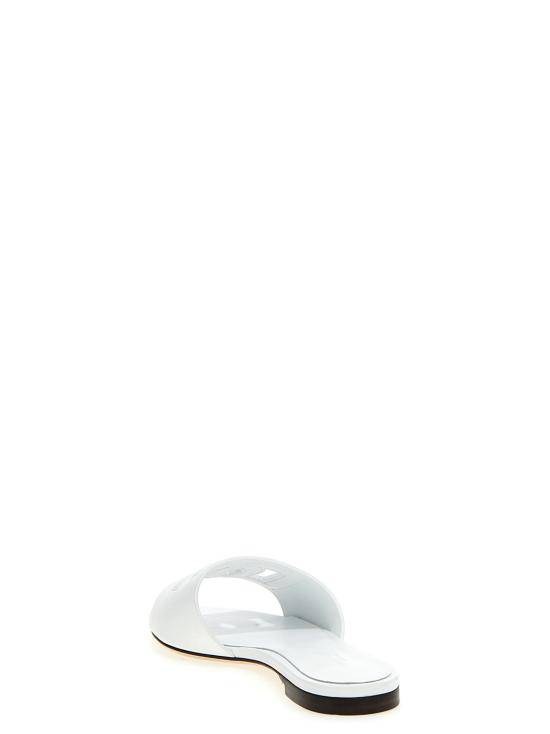 26FW 돌체앤가바나 DG 로고 카프스킨 슬리퍼 CQ0436AY32980001 White - DOLCE & GABBANA