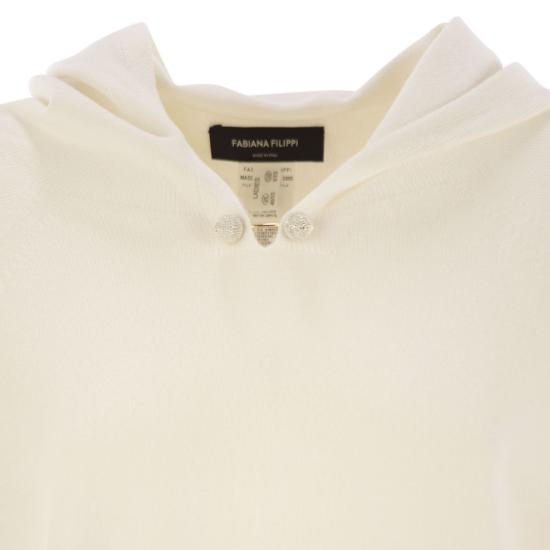 25FW 파비아나 필리피 플래티넘 다이아몬드 스레드 후드티 MAD215F046 WHITE - FABIANA FILIPPI