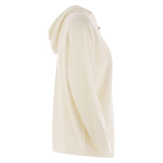 25FW 파비아나 필리피 플래티넘 다이아몬드 스레드 후드티 MAD215F046 WHITE - FABIANA FILIPPI