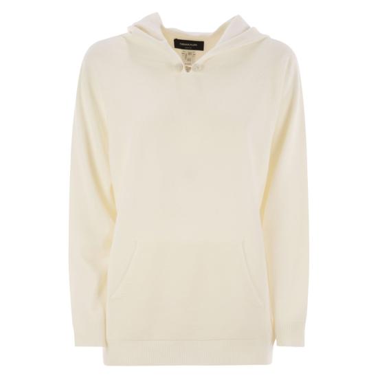 25FW 파비아나 필리피 플래티넘 다이아몬드 스레드 후드티 MAD215F046 WHITE