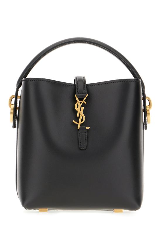 26FW 생로랑 르 37 미니 샤이니 레더 버킷백 7658702R20W 1000 Nero