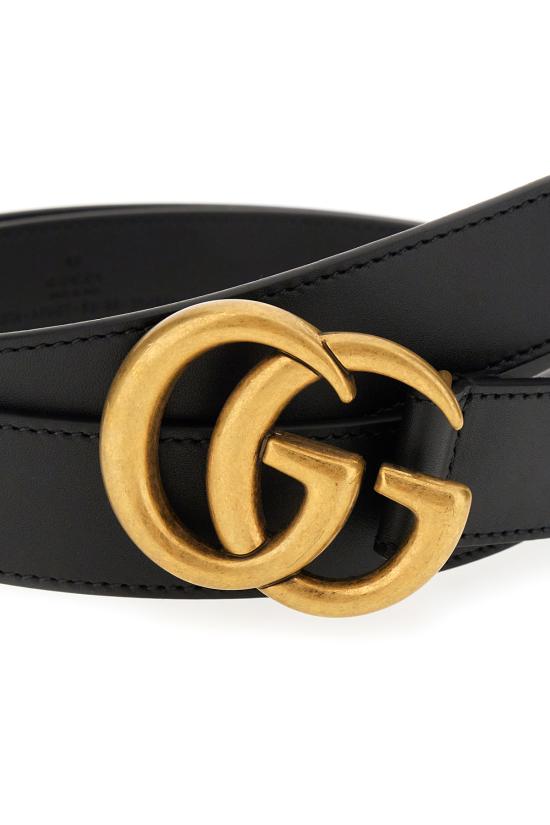 26FW 구찌 GG 마몽 씬 벨트 414516AP00T 1000 Nero - GUCCI