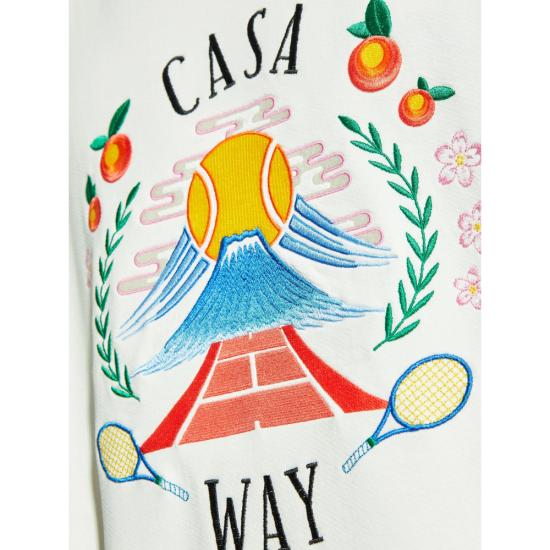 25FW 카사블랑카 긴팔 티셔츠 JTP 293 03 OFFWH WHITE - CASABLANCA