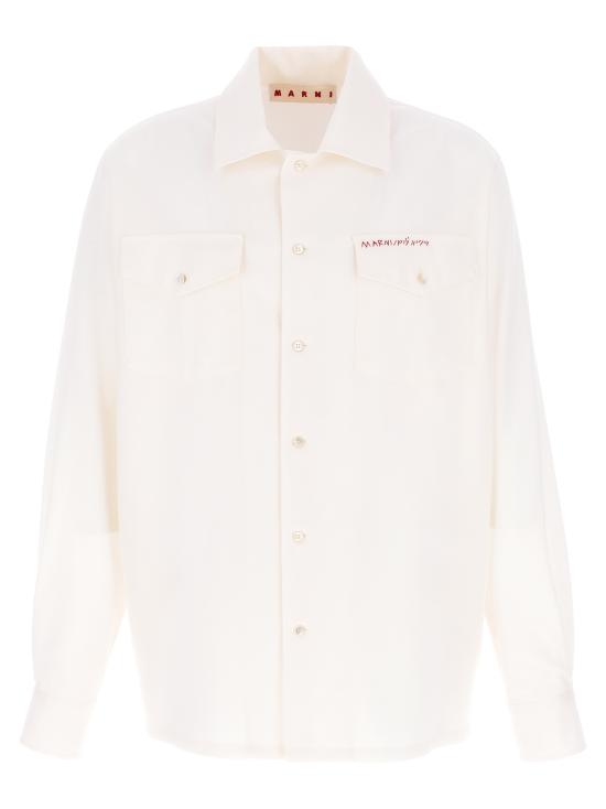 25FW 마르니 긴팔 셔츠 CUMU0310S0TW83900W01 White