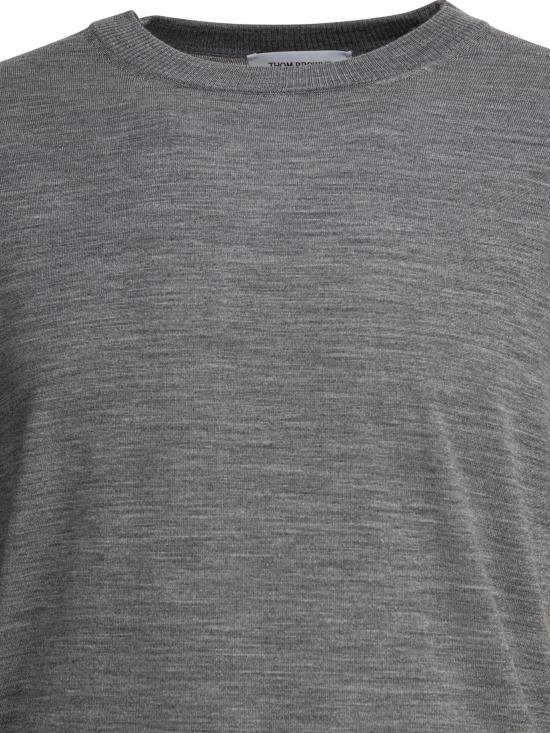 25FW 톰브라운 사선완장 메리노 울 니트 MKA002AY1014058 Grey - THOM BROWNE