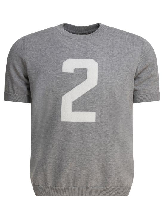 25SS 라키 반팔 티셔츠 T CROWN NMGRIGIO MELANGE Grey