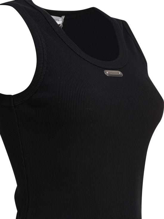 25FW 알렉산더 맥퀸 로고 플래킷 탱크탑  839507QLAER1000 Black - ALEXANDER MCQUEEN