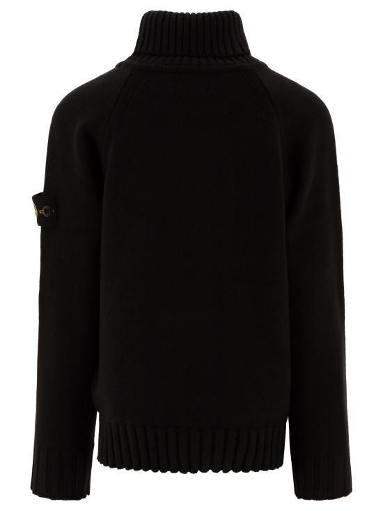 24FW [키즈] 스톤 아일랜드 터틀넥 니트 8116504A2V0029 Black - STONE ISLAND