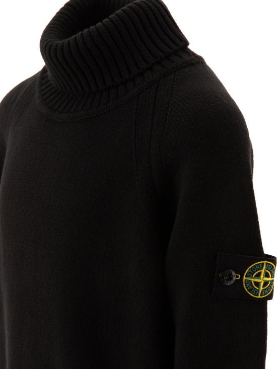 24FW [키즈] 스톤 아일랜드 터틀넥 니트 8116504A2V0029 Black - STONE ISLAND