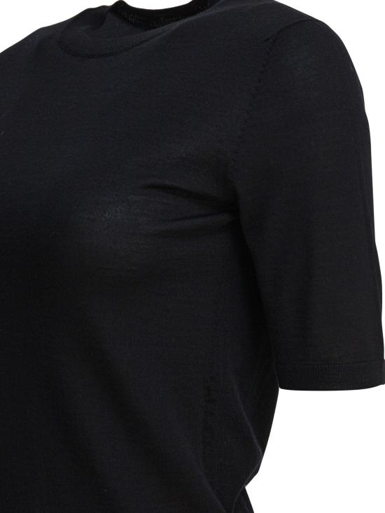 25FW 막스마라 GERICO 버진울 반소매 니트 탑 2521366161GERICO002 Black - MAX MARA