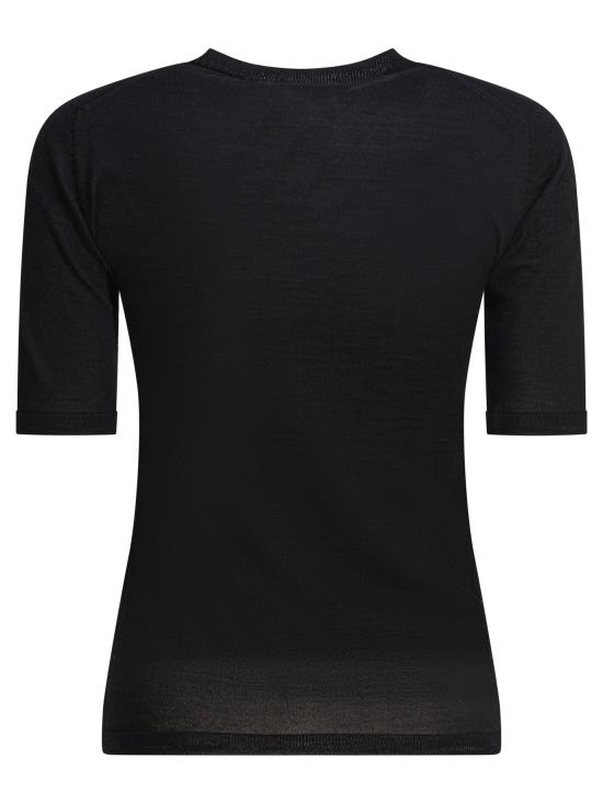 25FW 막스마라 GERICO 버진울 반소매 니트 탑 2521366161GERICO002 Black - MAX MARA