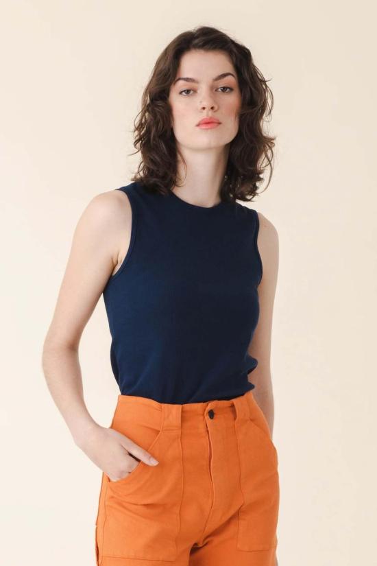  프레리 언더그라운드 민소매 티셔츠 오가닉 슬리브리스 리브 크루 미드나잇