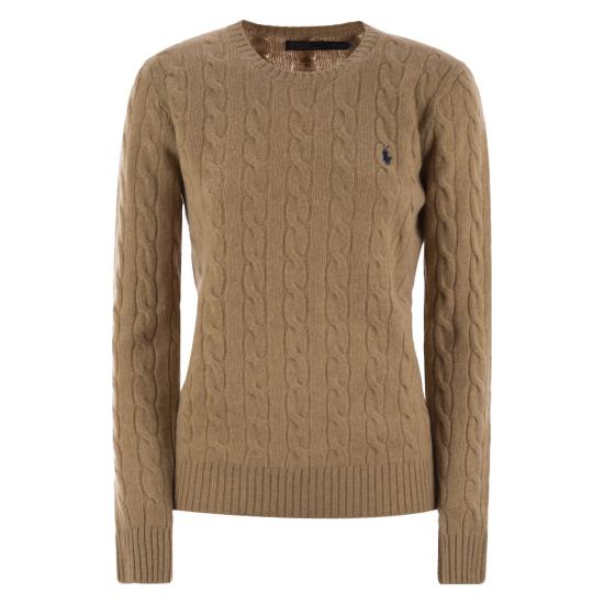 25FW 폴로 랄프로렌 폴로 자수 케이블 니트 스웨터 211971865 CAMEL