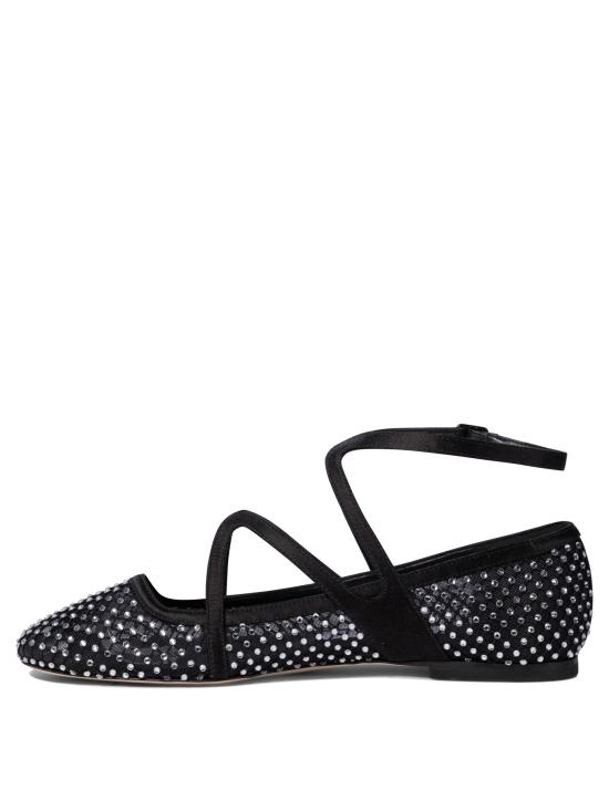 25SS 지미추 플랫 슈즈 ASTORIA FLATQHSBLACK CRYSTAL Black - JIMMY CHOO