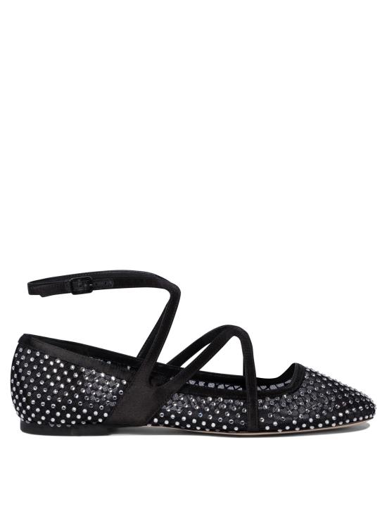 25SS 지미추 플랫 슈즈 ASTORIA FLATQHSBLACK CRYSTAL Black