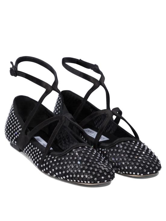 25SS 지미추 플랫 슈즈 ASTORIA FLATQHSBLACK CRYSTAL Black - JIMMY CHOO