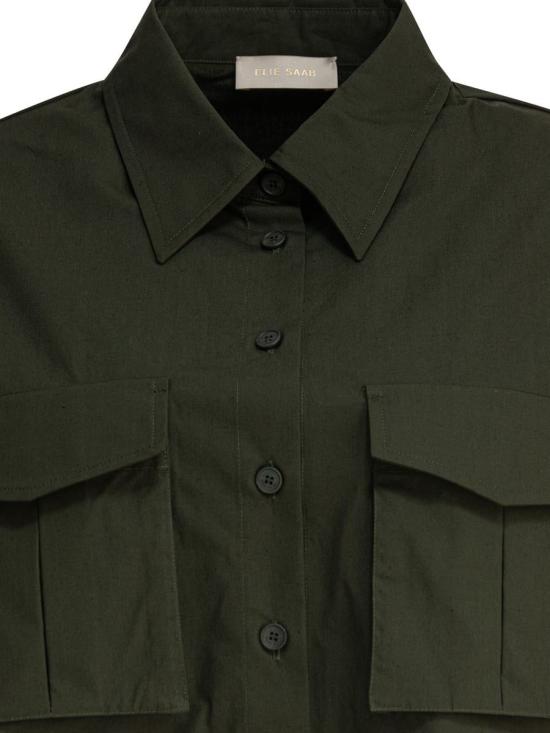 25SS 엘리 사브 셔츠 SH089NS25PO009PALM SHADE GREEN - ELIE SAAB