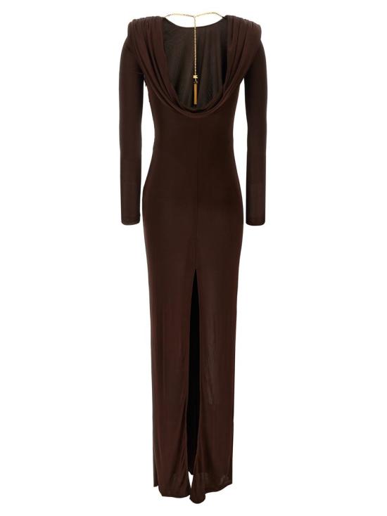 25FW 엘리자베타프랜치 롱 원피스 ABR1056E2EA3 BROWN - ELISABETTA FRANCHI