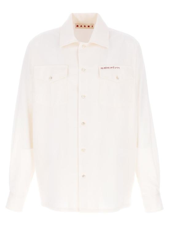 25FW 마르니 긴팔 셔츠 CUMU0310S0TW83900W01 WHITE