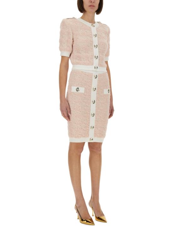 25FW 발망 미디 스커트 FF1LC016KI72OIN PINK - BALMAIN