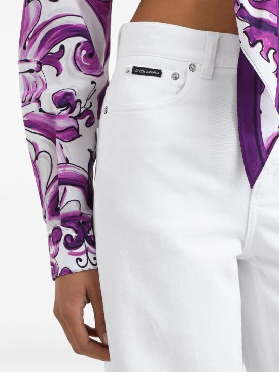 25FW 돌체앤가바나 스트레이트 팬츠 FTDDGDG8NV8S9001 WHITE - DOLCE & GABBANA