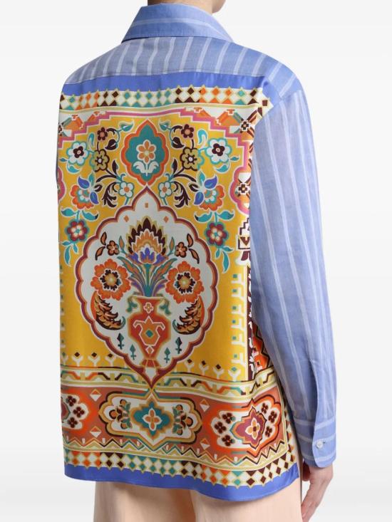 25FW 에트로 반팔 티셔츠 WRIA0034AKA17X0840 Light Blue - ETRO