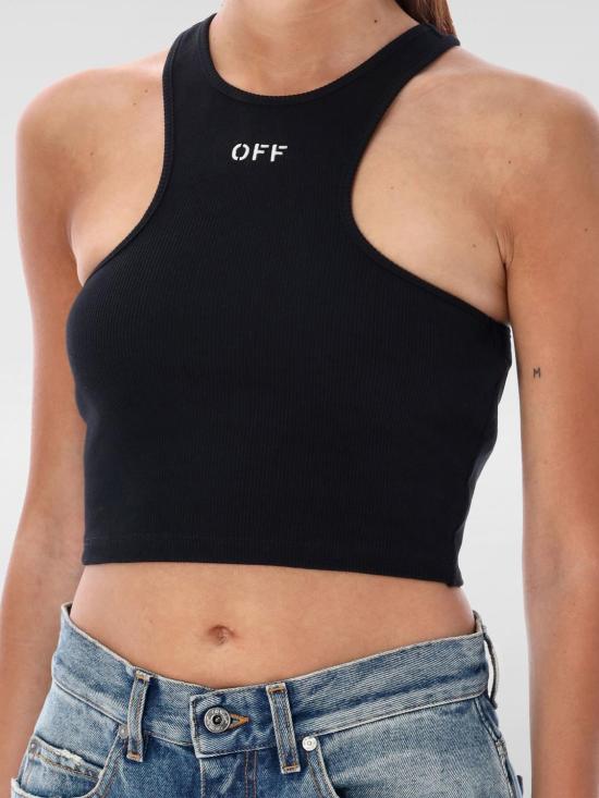 26SS 오프화이트 민소매 티셔츠 OWAD086C99JER002 1001 Black - OFF WHITE