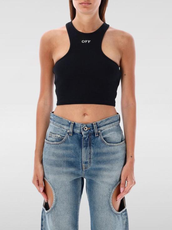 26SS 오프화이트 민소매 티셔츠 OWAD086C99JER002 1001 Black