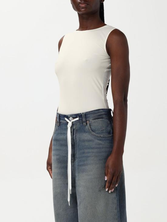 25SS MM6 메종마르지엘라 민소매 티셔츠 S62NA0078S20518 102 White - MM6 MAISON MARGIELA