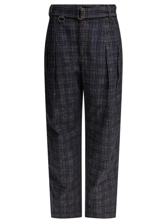 25FW 버버리 하이 라이즈 와이드 체크 데님 진 8110727 BLUE