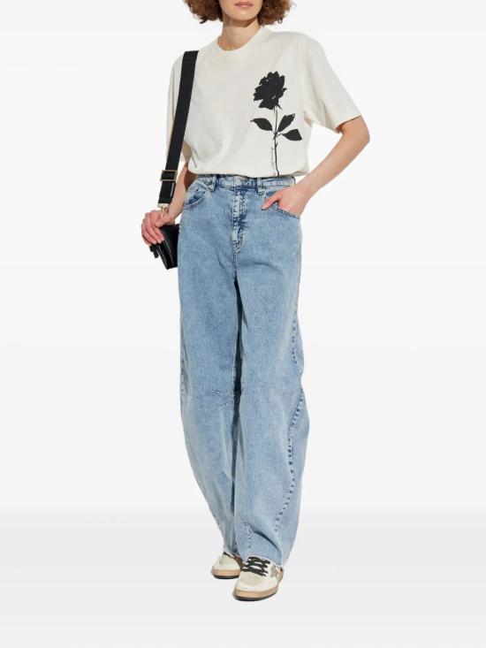 25FW 골든구스 반팔 티셔츠 GWP01874P002127 82432 ARTIC WOLF BLACK - GOLDEN GOOSE