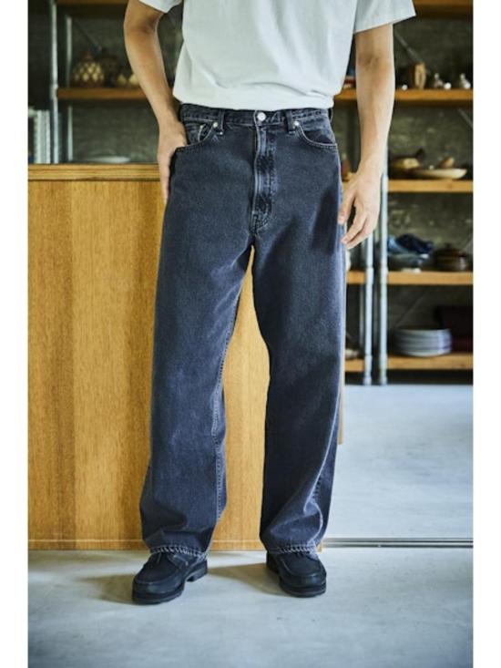  오어슬로우 데님 팬츠 오슬로우 100 슈퍼대드핏  블랙 데님 스톤 - ORSLOW