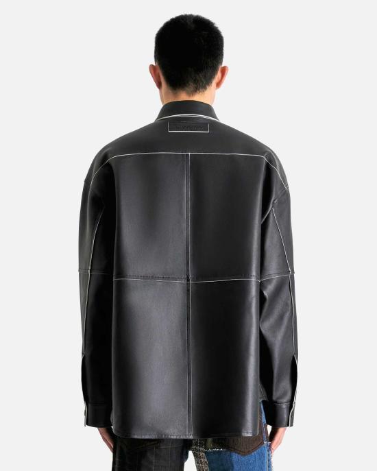  아크네 스튜디오 가죽 자켓 레더 패널 재킷 - ACNE STUDIOS