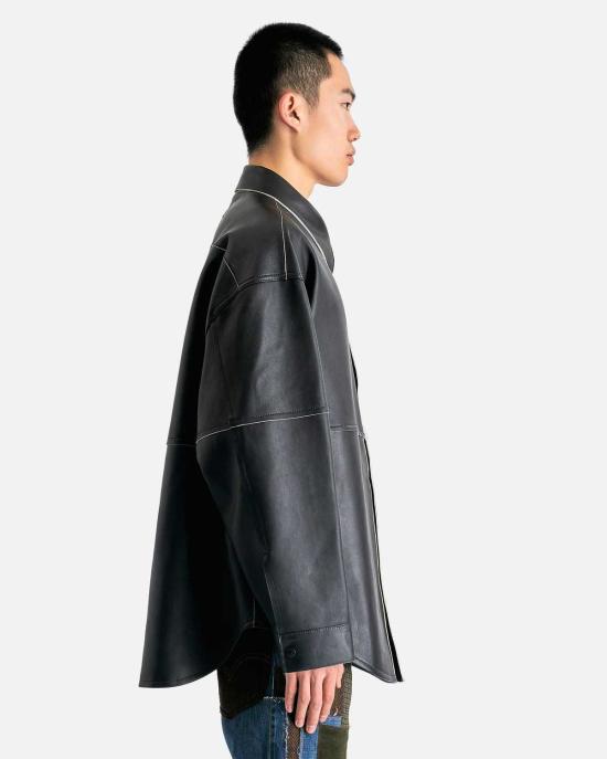  아크네 스튜디오 가죽 자켓 레더 패널 재킷 - ACNE STUDIOS