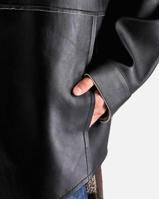  아크네 스튜디오 가죽 자켓 레더 패널 재킷 - ACNE STUDIOS