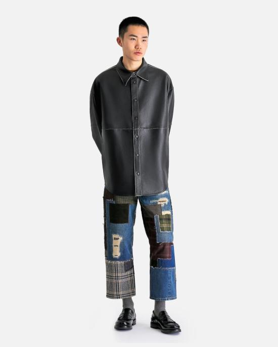  아크네 스튜디오 가죽 자켓 레더 패널 재킷 - ACNE STUDIOS