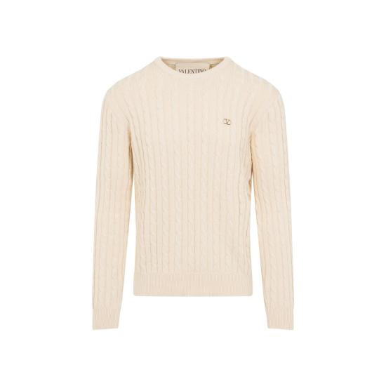 25FW 발렌티노 가라바니 스웨터 7V3KC34SB1B 581 BURRO WHITE