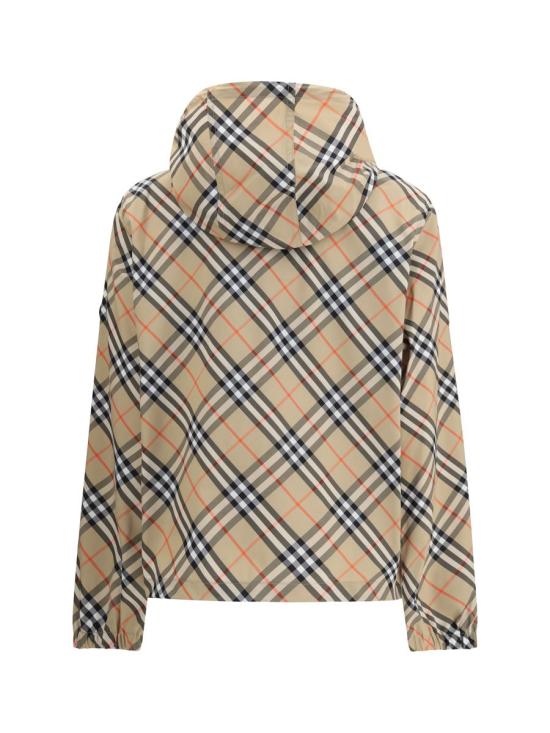 26SS 버버리 살콤 체크 후드 윈드브레이커 자켓  8110301 B9368 Beige - BURBERRY