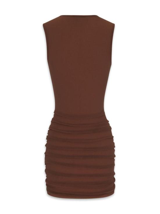 25FW 생로랑 숏 원피스 779419Y4C072360 BROWN - SAINT LAURENT