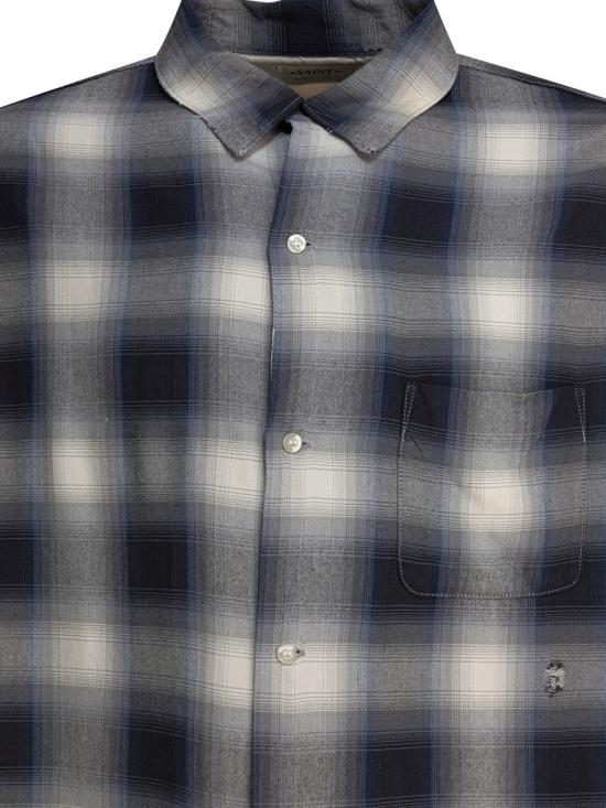 25SS 세인트 미카엘 긴팔 셔츠 SM HR8 0000 C29NVY BLUE - SAINT MXXXXXX